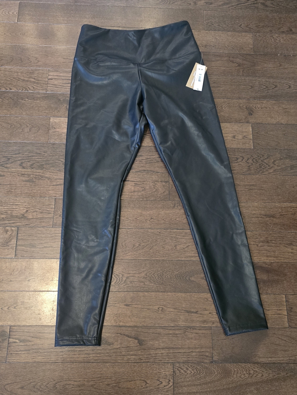 Joe Fresh Black Faux Leather Leggings Size Medium